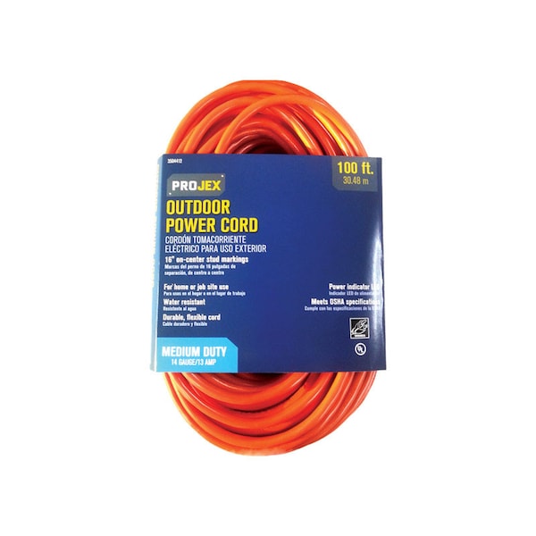 Projex Projex Indoor or Outdoor 100 ft. L Orange Extension Cord 14/3 SJTW OU143JTW100OGP - main